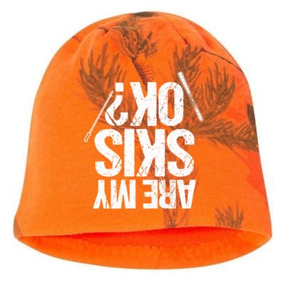 Are My Ski Ok? Skiing Snow Mountain Winter Gift Kati - Camo Knit Beanie