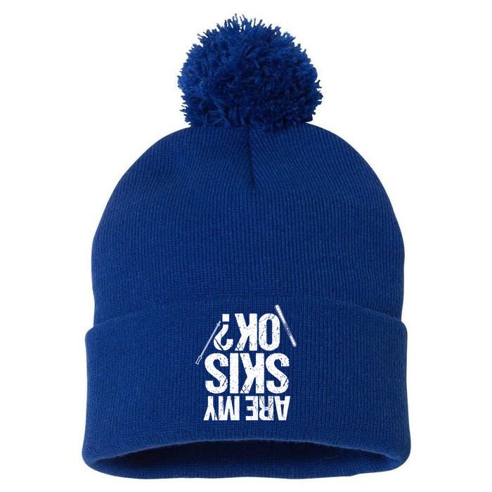 Are My Ski Ok? Skiing Snow Mountain Winter Gift Pom Pom 12in Knit Beanie