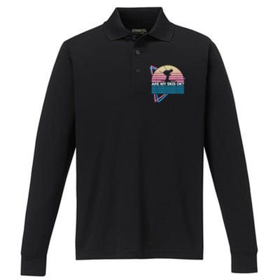 Are My Skis Ok? Skiing Ski Retro Performance Long Sleeve Polo