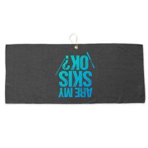 Are My Ski Ok? Skiing Snow Mountain Winter Gift Large Microfiber Waffle Golf Towel