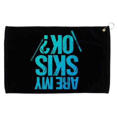 Are My Ski Ok? Skiing Snow Mountain Winter Gift Grommeted Golf Towel