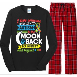 Autism Mom Sister Grandma I Love Someone With Autism Gift Long Sleeve Pajama Set