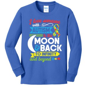 Autism Mom Sister Grandma I Love Someone With Autism Gift Kids Long Sleeve Shirt