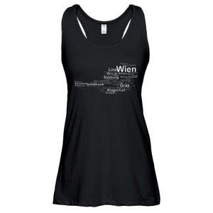 Austria Map Silhouette Cities Towns Travel Vacation Vienna Ladies Essential Flowy Tank