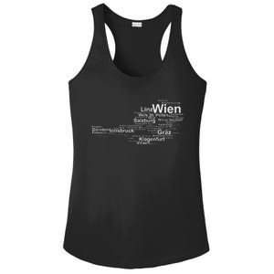 Austria Map Silhouette Cities Towns Travel Vacation Vienna Ladies PosiCharge Competitor Racerback Tank