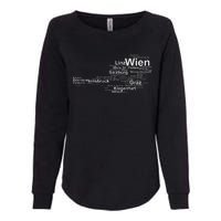 Austria Map Silhouette Cities Towns Travel Vacation Vienna Womens California Wash Sweatshirt