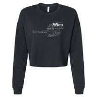 Austria Map Silhouette Cities Towns Travel Vacation Vienna Cropped Pullover Crew