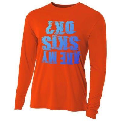 Are My Skis Ok Funny Skiing Gift Cooling Performance Long Sleeve Crew