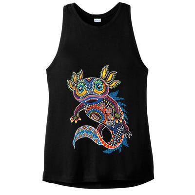 Ambystoma Mexicanum Salamander Mexican Design Cute Axolotl Ladies PosiCharge Tri-Blend Wicking Tank