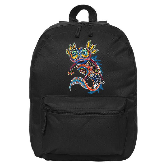 Ambystoma Mexicanum Salamander Mexican Design Cute Axolotl 16 in Basic Backpack