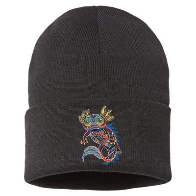 Ambystoma Mexicanum Salamander Mexican Design Cute Axolotl Sustainable Knit Beanie
