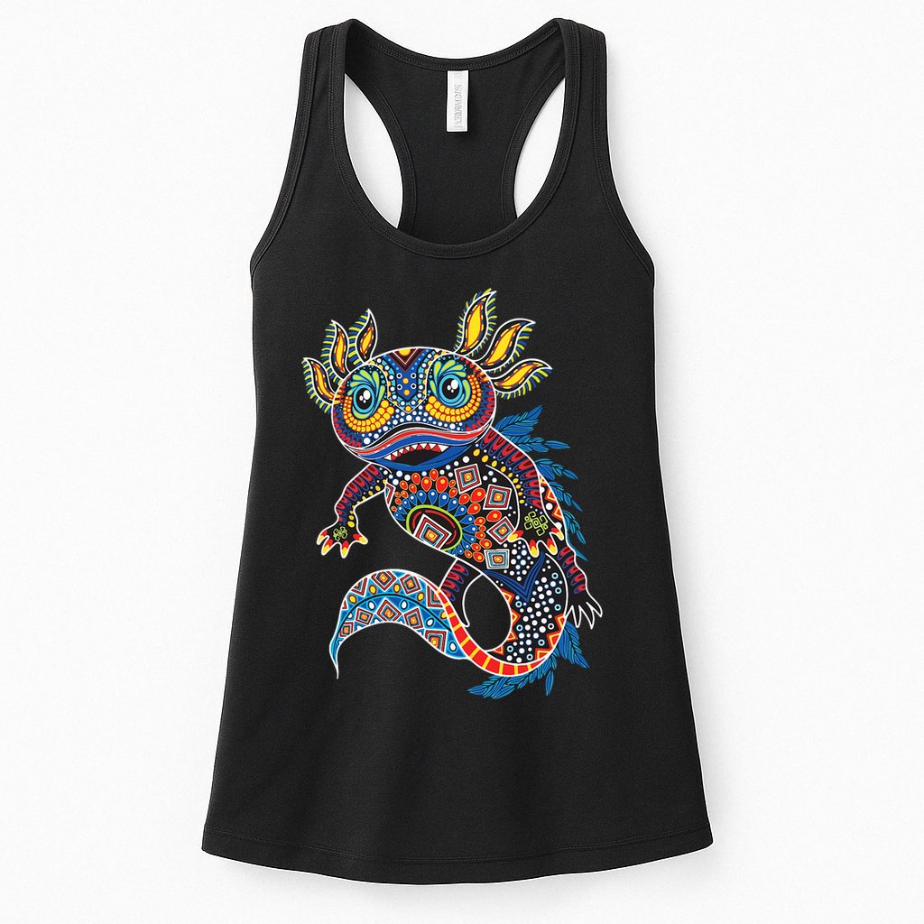 Ambystoma Mexicanum Salamander Mexican Design Cute Axolotl Womens Tank Top