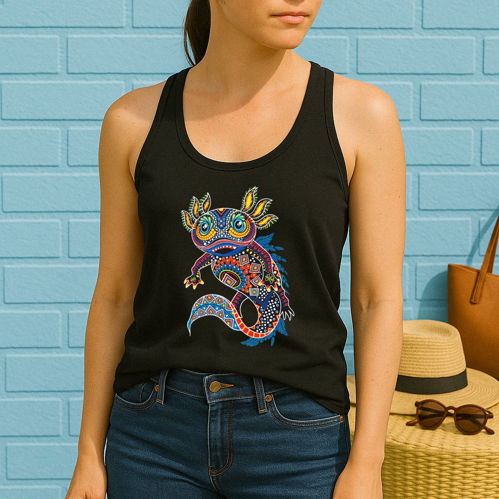 Ambystoma Mexicanum Salamander Mexican Design Cute Axolotl Womens Tank Top