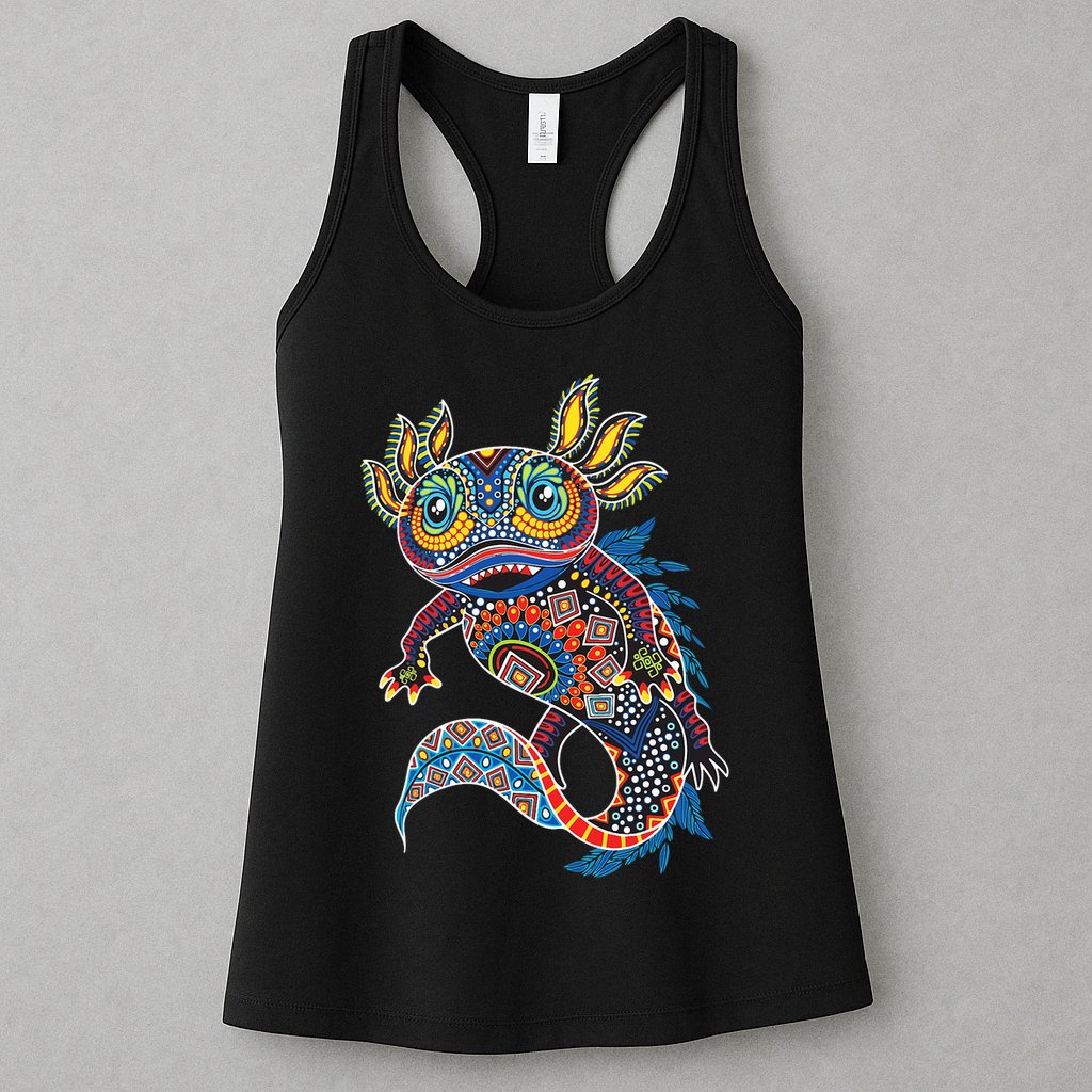 Ambystoma Mexicanum Salamander Mexican Design Cute Axolotl Womens Tank Top