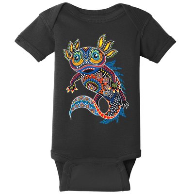 Ambystoma Mexicanum Salamander Mexican Design Cute Axolotl Baby Bodysuit