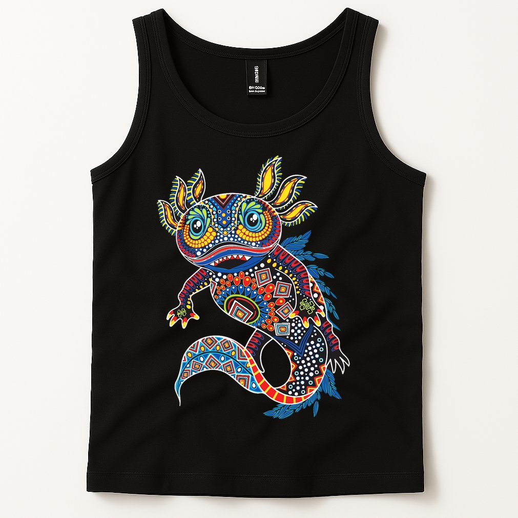Ambystoma Mexicanum Salamander Mexican Design Cute Axolotl Tank Top