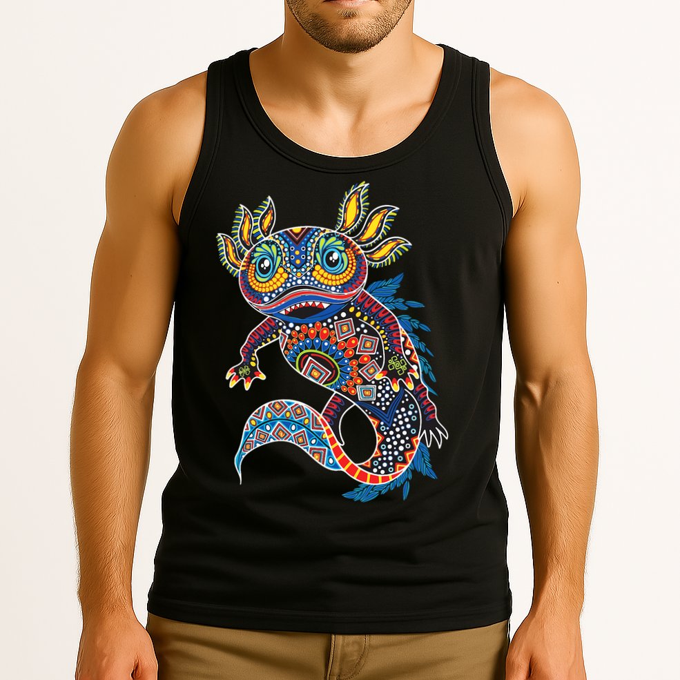 Ambystoma Mexicanum Salamander Mexican Design Cute Axolotl Tank Top