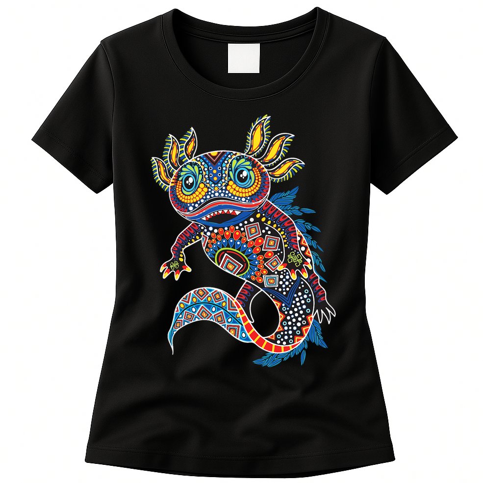 Ambystoma Mexicanum Salamander Mexican Design Cute Axolotl Womens T-Shirt