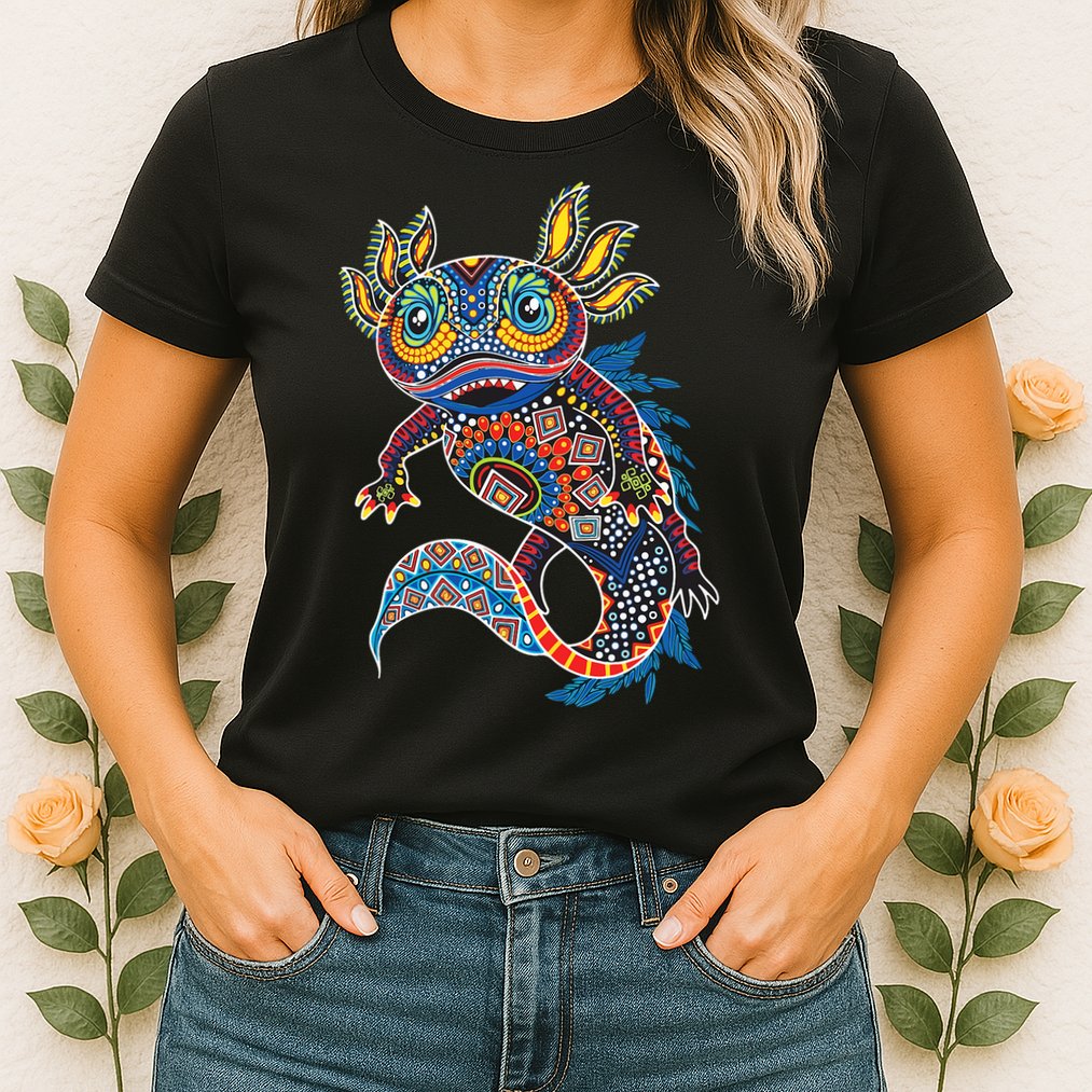 Ambystoma Mexicanum Salamander Mexican Design Cute Axolotl Womens T-Shirt