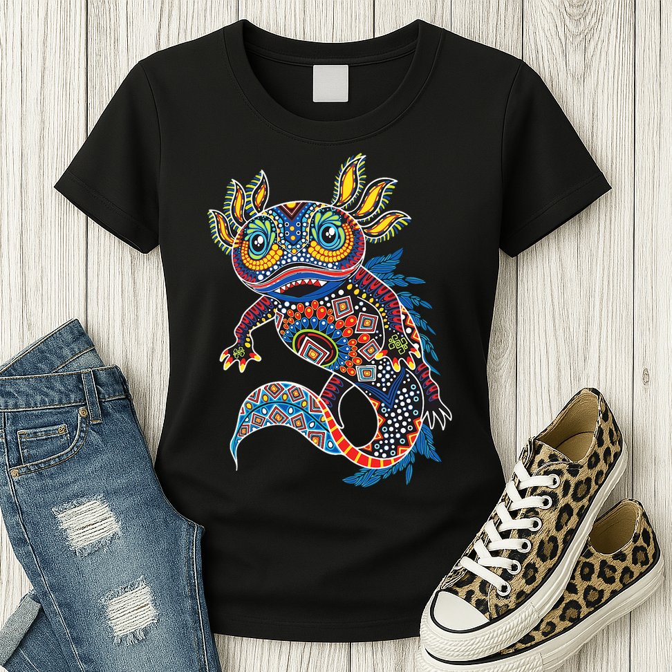 Ambystoma Mexicanum Salamander Mexican Design Cute Axolotl Womens T-Shirt