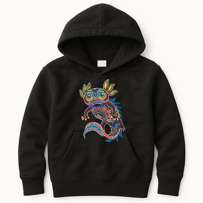 Ambystoma Mexicanum Salamander Mexican Design Cute Axolotl Kids Hoodie