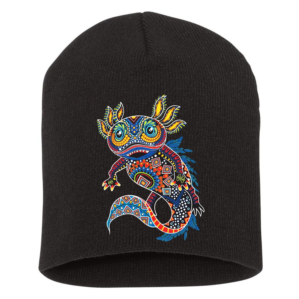 Ambystoma Mexicanum Salamander Mexican Design Cute Axolotl Short Acrylic Beanie