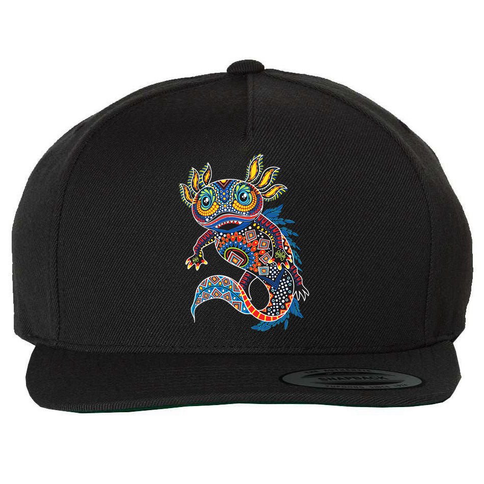 Ambystoma Mexicanum Salamander Mexican Design Cute Axolotl Wool Snapback Cap