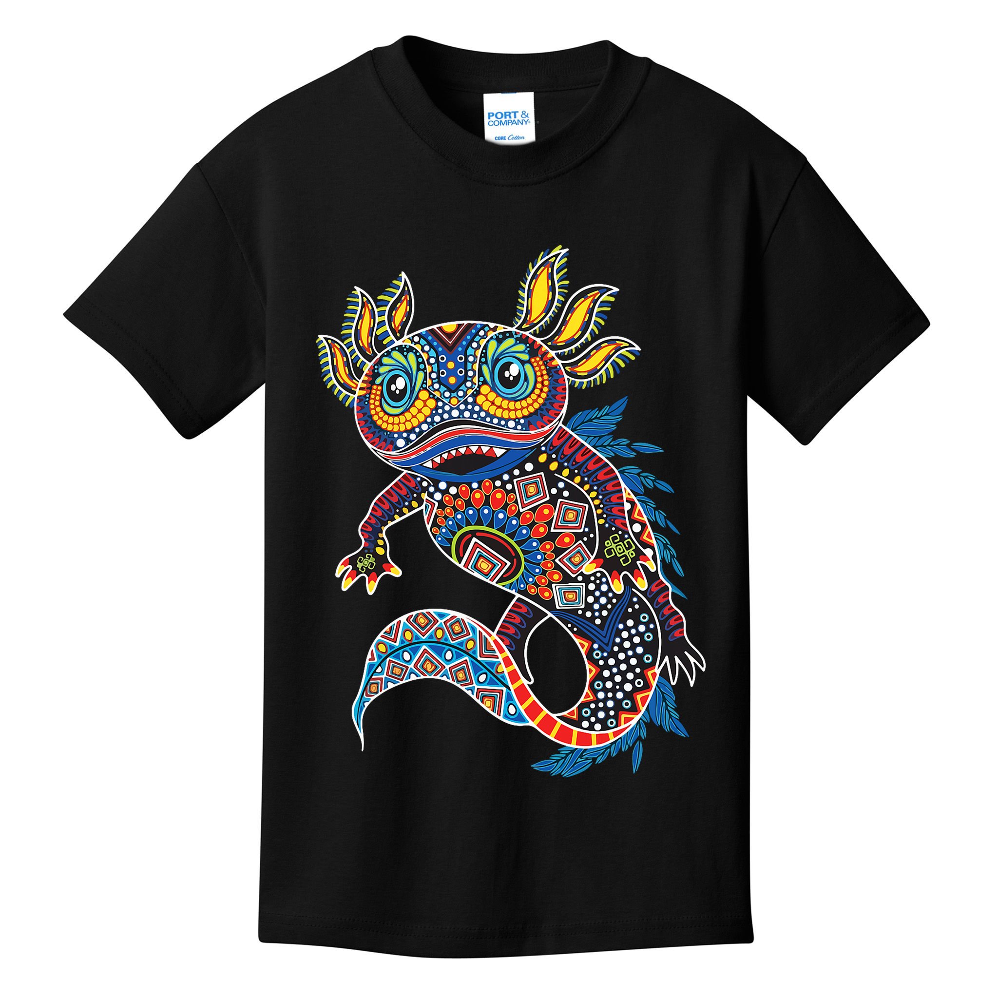 Ambystoma Mexicanum Salamander Mexican Design Cute Axolotl Kids T-Shirt