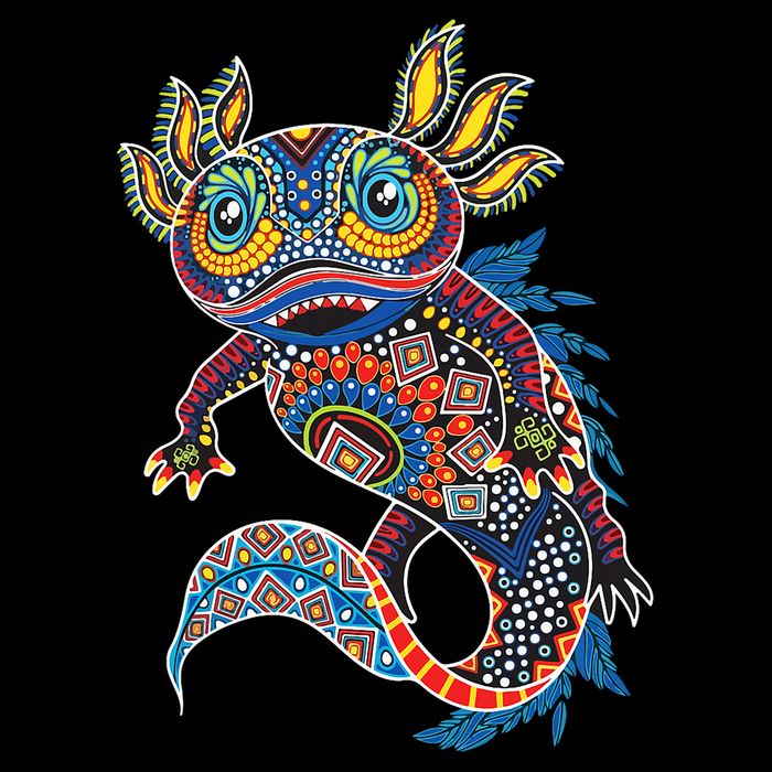 Ambystoma Mexicanum Salamander Mexican Design Cute Axolotl Kids T-Shirt