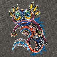 Ambystoma Mexicanum Salamander Mexican Design Cute Axolotl Cotton Canvas Backpack