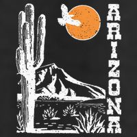 Arizona Mountain Sedona Desert Sun And Cactus 7 Panel Mesh Trucker Snapback Hat