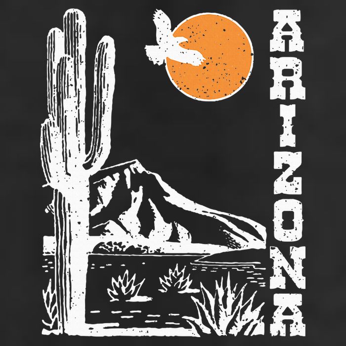 Arizona Mountain Sedona Desert Sun And Cactus 7 Panel Mesh Trucker Snapback Hat