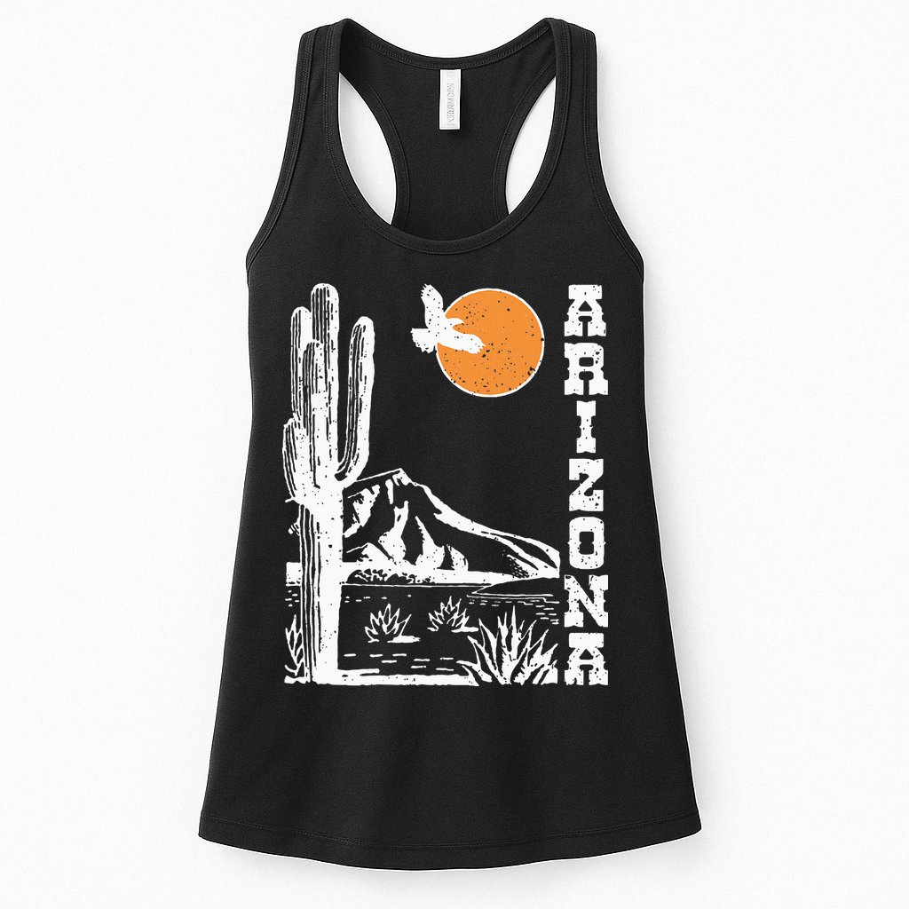 Arizona Mountain Sedona Desert Sun And Cactus Womens Tank Top
