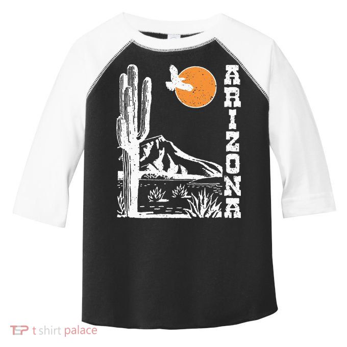 Arizona Mountain Sedona Desert Sun And Cactus Toddler Fine Jersey T-Shirt