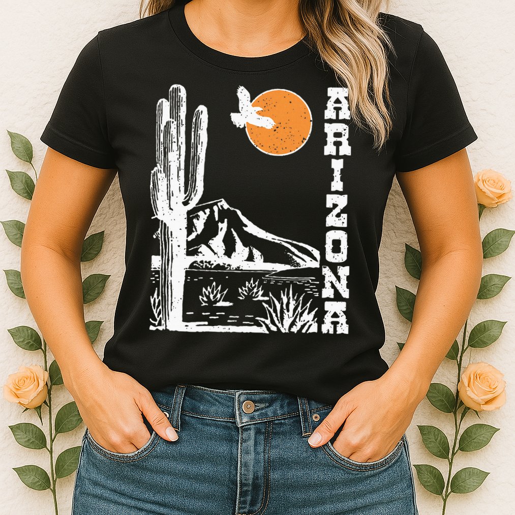 Arizona Mountain Sedona Desert Sun And Cactus Womens T-Shirt