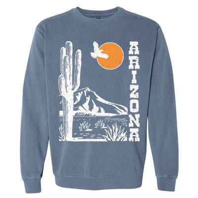 Arizona Mountain Sedona Desert Sun And Cactus Garment-Dyed Sweatshirt