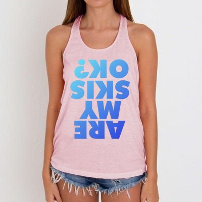 Are My Skis Ok? Gift Women's Knotted Racerback Tank