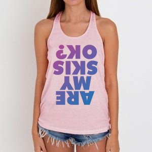 Are My Skis Ok? Gift Women's Knotted Racerback Tank