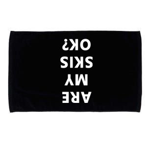 Are My Skis Okay Winter Funny Skiing Gift Microfiber Hand Towel