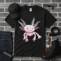 Axolotl Mexican Salamander Drawing Lizard Realistic Axolotl  Tall T-Shirt