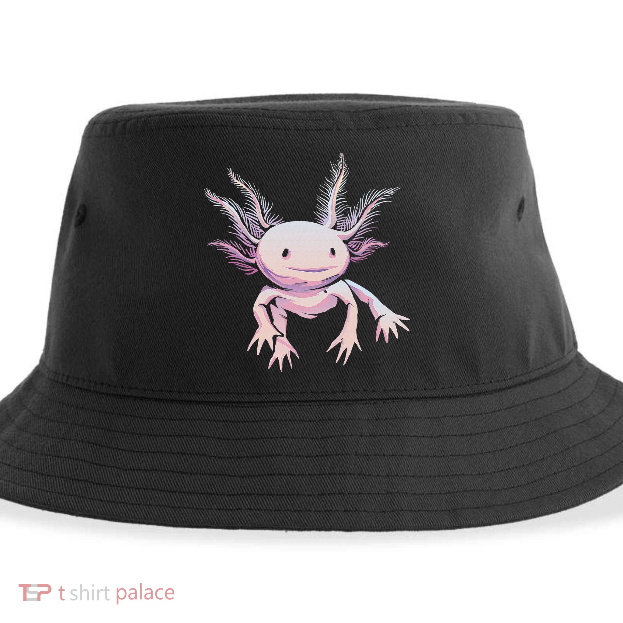 Axolotl Mexican Salamander Drawing Lizard Realistic Axolotl  Sustainable Bucket Hat