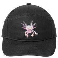 Axolotl Mexican Salamander Drawing Lizard Realistic Axolotl  7-Panel Snapback Hat
