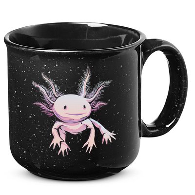 Axolotl Mexican Salamander Drawing Lizard Realistic Axolotl  15oz Campfire Ceramic Mug