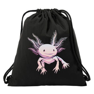 Axolotl Mexican Salamander Drawing Lizard Realistic Axolotl  Drawstring Bag
