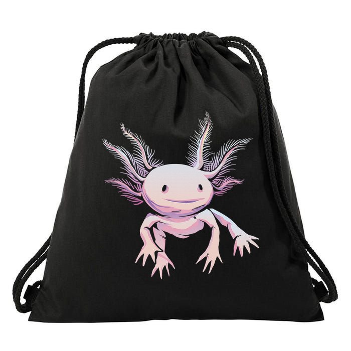 Axolotl Mexican Salamander Drawing Lizard Realistic Axolotl  Drawstring Bag
