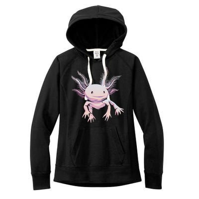 Axolotl Mexican Salamander Drawing Lizard Realistic Axolotl  Women's Fleece Hoodie