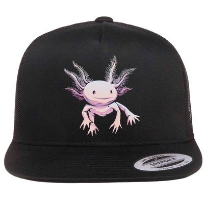 Axolotl Mexican Salamander Drawing Lizard Realistic Axolotl  Flat Bill Trucker Hat