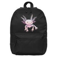 Axolotl Mexican Salamander Drawing Lizard Realistic Axolotl  16 in Basic Backpack