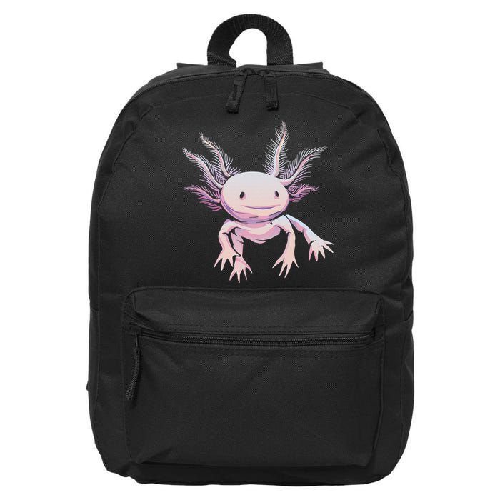 Axolotl Mexican Salamander Drawing Lizard Realistic Axolotl  16 in Basic Backpack