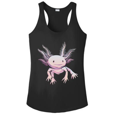 Axolotl Mexican Salamander Drawing Lizard Realistic Axolotl  Ladies PosiCharge Competitor Racerback Tank
